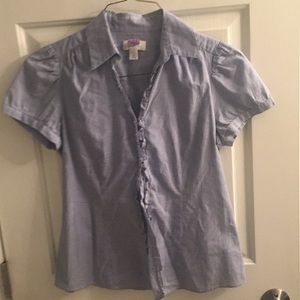 Loft ss shirt blue and white stripe